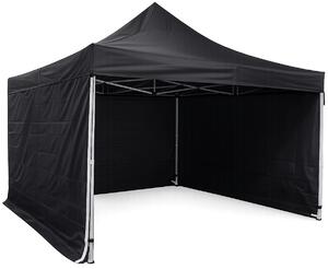 Cort pliabil 4×4 m – hexagonal din aluminiu, Negru
