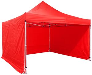 Cort pliabil 4×4 m – hexagonal din aluminiu, Roșu