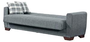 Canapea extensibila MKY234, 3 locuri cu lada de depozitare, material textil, gri inchis