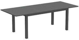 Outsunny Masă Extensibilă pentru Grădină din Aluminiu și Blat cu Șipci, 160/220x90x73 cm, Gri | Aosom Romania