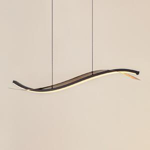 Lucande Lampă suspendată LED Alevia, negru/auriu, CCT, reglabil, Auriu / Alamă, Camera de zi / sufragerie, Metal, Design