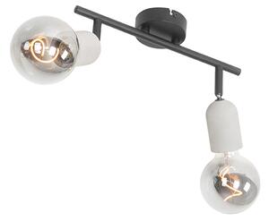 Spotlight industrial negru cu beton 2 lumini - Pedra