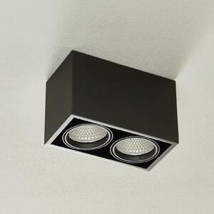 Arcchio Cirdan plafonieră LED, 2 becuri, negru, Negru, Camera de zi / sufragerie, Metal, Modern