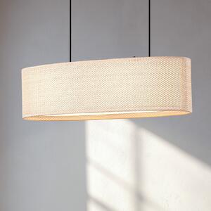 Lindby Lampă suspendată Soula, 78 cm, bej, plastic, E27, reglabil, Bej, Camera de zi / sufragerie, Plastic, Casă de țară / Rustic
