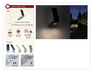 Paulmann 94261 - LED 1,2W IP44 Lampa solară de perete cu senzor ILIAS 3,7V