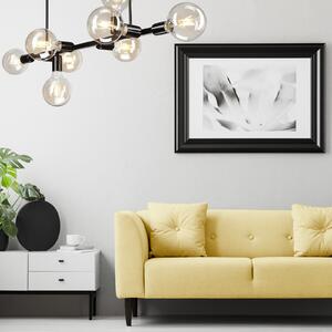 Lamkur Plafonieră Eliza, 8 becuri, negru, reglabil, Negru, Camera de zi / sufragerie, Metal, Modern