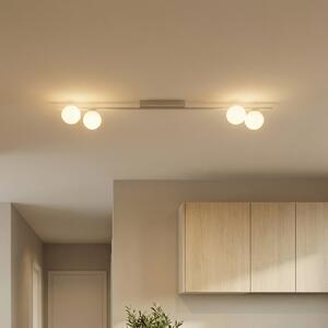 TK Lighting Plafonieră Imelo, crem, 4 becuri, sticlă, lungime 140 cm, reglabil, Bej, dormitor, Sticlă