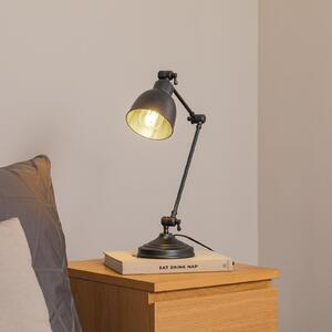 Euluna Lampa de masă Emoti, antracit, 45 cm înălțime, reglabilă, Negru, Camera de zi / sufragerie, Metal, Design industrial