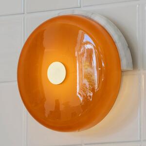 DESIGN BY US Aplică de perete LED Trip, verde/chihlimbar, marmură, sticlă, 2.700 K, Camera de zi / sufragerie, Piatră, Design
