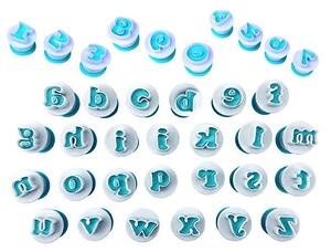 Set decupatoare Alfabet litere mici si cifre 36 de piese pentru cofetarie si patiserie