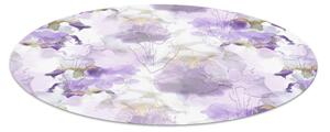 Rotunde covoras protectie pardoseala Flori violete acuarela