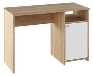 Birou cu usa , 110 cm lungime ,stejar sonoma alb
