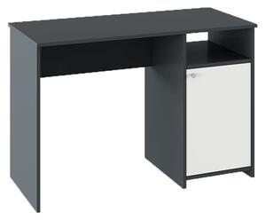 Birou cu usa , 110 cm lungime , grafit alb