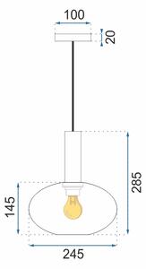 Lampă de tavan suspendată din sticlă portocalie APP464-1CP