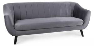 Canapea Elite Velvet, trei locuri, gri