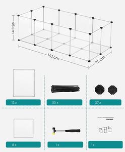 Gard pentru animale mici din plastic transparent BEN, 143x71x47cm, transparent SongmicsHome
