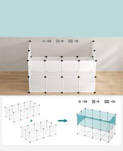 Gard pentru animale mici din plastic transparent BEN, 143x71x47cm, transparent SongmicsHome