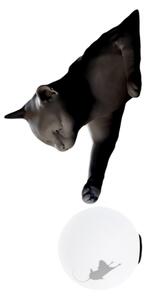 Karman Aplică de perete Maoo, ceramică neagră, sticlă, figurină pisică, reglabil, Camera de zi / sufragerie, Ceramică, Design
