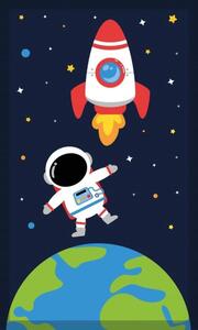 Prosop din bumbac pentru copii cu motive spațiale - pentru micii astronomi Lățime: 30 cm | Lungime: 50 cm