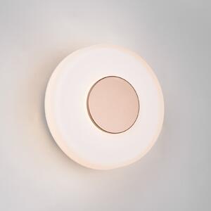 Trio Lighting Aplică de perete cu LED Celeste, maro/alb, Ø 22 cm, sticlă, dimabil, reglabil, Maro / Rugină, Camera de zi / sufragerie, Sticlă, Modern