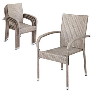 Deuba Scaune de ratan Comfort 4 buc - crem