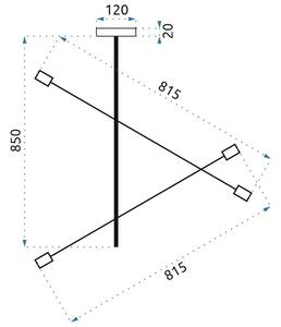 Lampă de tavan suspendată cu două brațe reglabilă APP479-4C