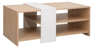 Masuta Cafea Cozzart PAL, Finisaj Stejar-Alb, Dim. 100x53x41.5 Cm
