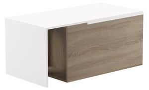 Masuta Cafea Extensibila Alien, PAL Finisaj Stejar Sonoma-Alb 100-160x50x45 Cm
