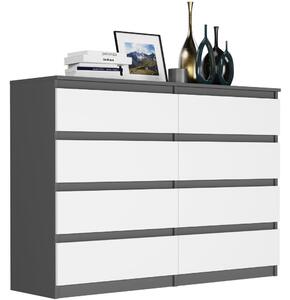 Comodă modernă cu 8 sertare R-140-S8 - diferite variante de culoare antracit mix alb