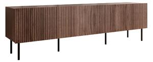 Comodă TV Fama I, Negru, Nuc, MDF, PAL laminat, 58x201x40cm, 44.6 kg