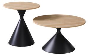 Set 2 Masuta Cafea Hammon Metal ,Blat MDF, Finisaj Natur