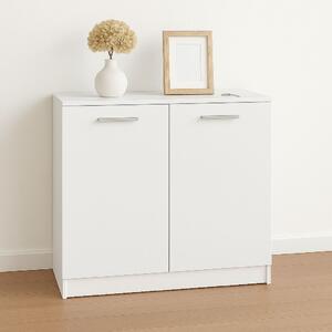 Comoda 2 usi, 100x85x40 cm, Alb, Pal 18 mm