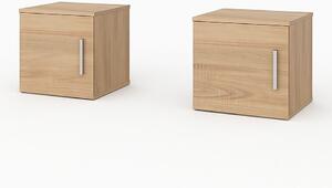 Set 2 noptiere, 40x40x40 cm, Stejar Sonoma, Pal 18 mm
