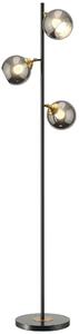 HOMCOM Lampă de Podea cu 3 Abajururi, Lampă pentru Camera de Zi cu Abajur Glob din Sticlă(Becul nu este inclus), Φ36x162 cm, Gri | Aosom Romania