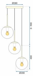 Lampă suspendată Sticlă aurie APP656-3CPR
