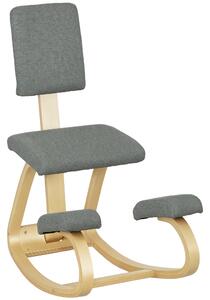 HOMCOM Scaun Ergonomic cu Mișcare de Legănare, Scaun Ergonomic Postural din Țesătură, 51x84x93 cm, Gri | Aosom Romania