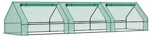 Outsunny Seră pentru Grădină Impermeabilă și Rezistentă la UV cu 3 Ferestre Rulante, 400x100x80 cm, Verde | Aosom Romania