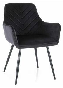 Scaun de bucătărie Maya Velvet, negru