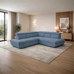 Coltar extensibil sufragerie REGAL, sezlong dreapta, stofa albastru de