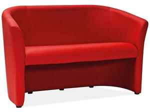 Canapea TM-3, rosu, piele ecologica, 160x60x76 cm