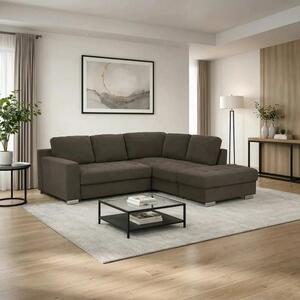 Coltar extensibil modern living ROCA, sezlong dreapta, stofa catifelat