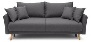 Canapea Extensibilă 3 locuri JULIET, cu ladă de depozitare, 215x88x95 cm, Gri-Inchis-Como