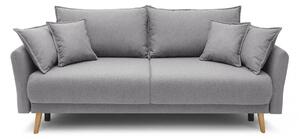 Canapea Extensibilă 3 locuri JULIET, cu ladă de depozitare, 215x88x95 cm, Gri-Deschis-Como