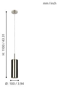 Eglo 98696 - Lustră pe cablu SELVINO 1xE27/15W/230V
