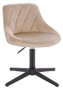 HR1054CROSS Scaun Latte Catifea cu Bază Neagră