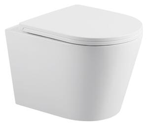 Erga Vento, vas WC suspendat 490x365x365mm, Tornado 2 + capac WC cu închidere lentă, alb, ERG-V03-VENTO-TO2-WH