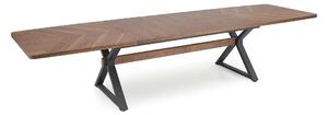 Masa extensibila BARON, nuc/negru, 200-350x100x75 cm