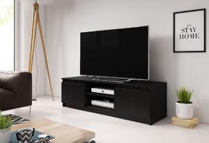 Comoda TV BASTE, 120x35,5x38, sonoma/alb + LED