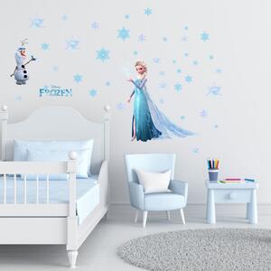 Autocolant de perete "Elsa și Olaf" 60x70 cm