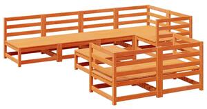 Set canapea de grădină, 8 piese, maro ceruit, lemn masiv de pin